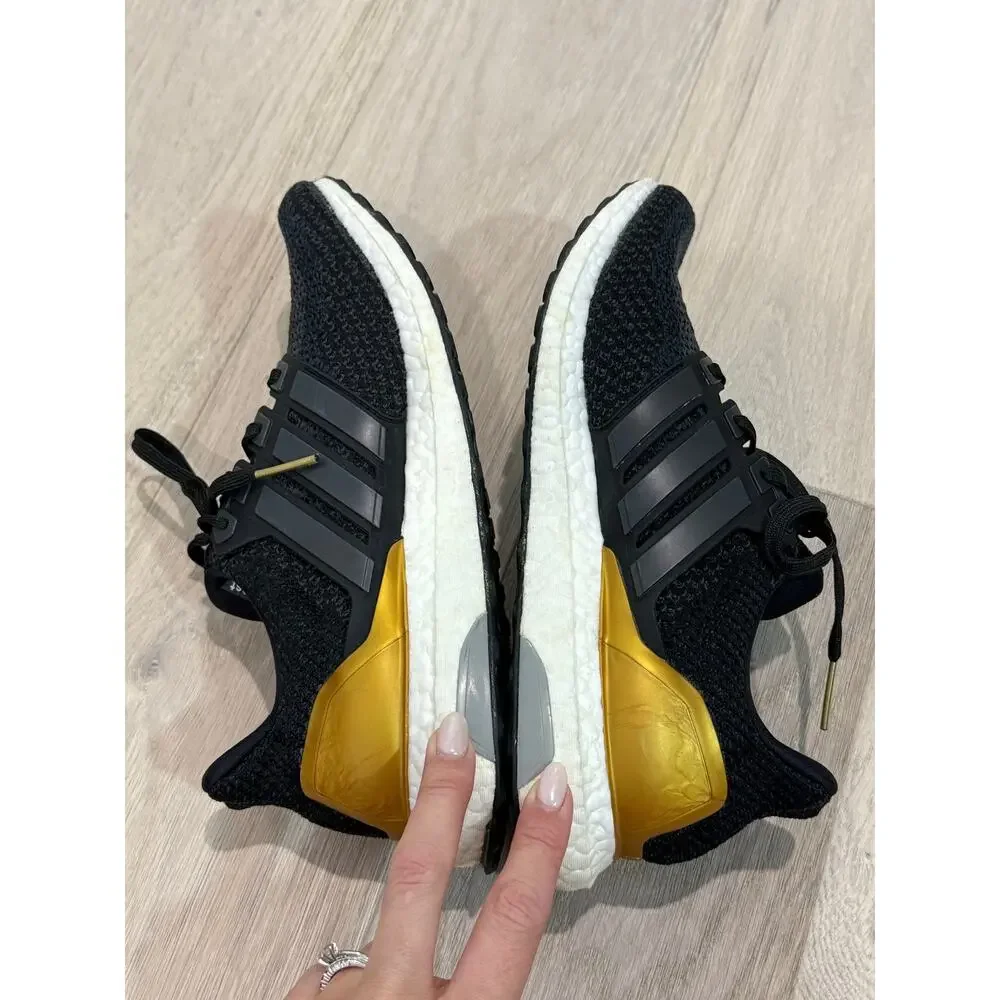 Adidas Ultraboost 2.0 Sneakers Men 7.5 Black White Gold NCAA UCLA Rare